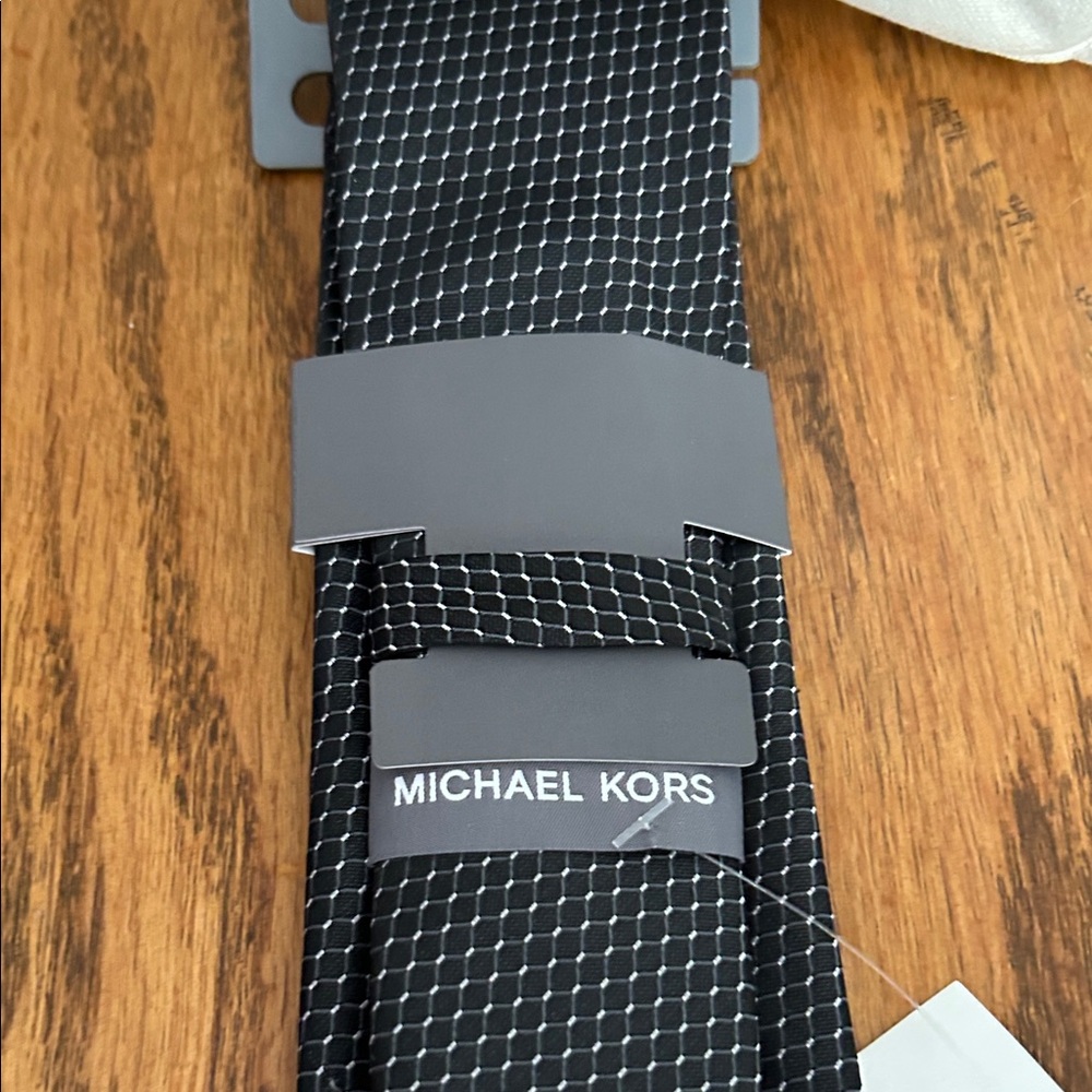 Michael Kors Black and White Patterned Tie